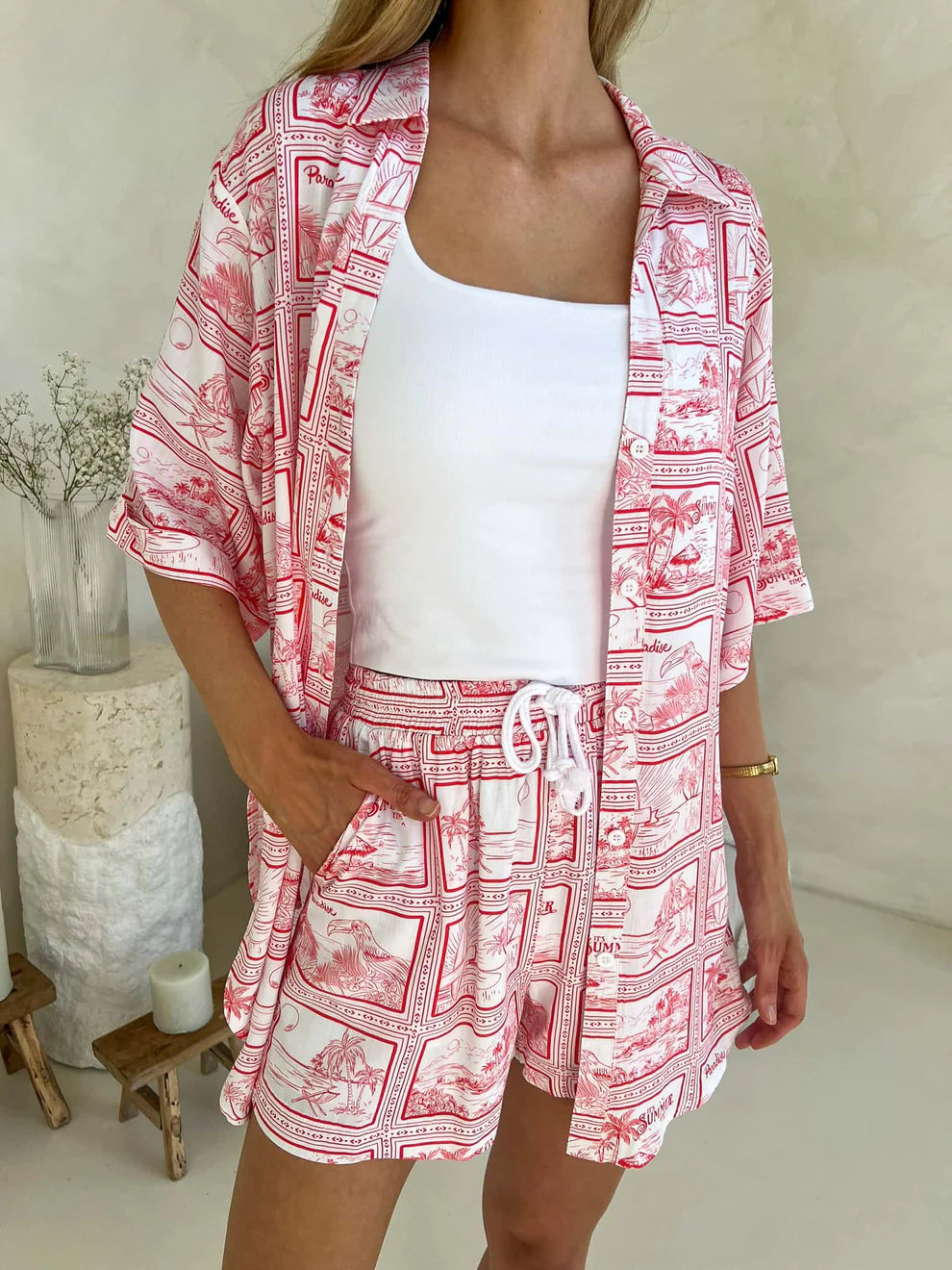 Aria Paradise Print Shorts