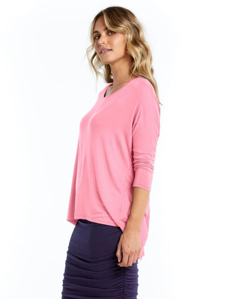 Betty Basic  - Milan 3/4 Sleeve Top Blush Pink