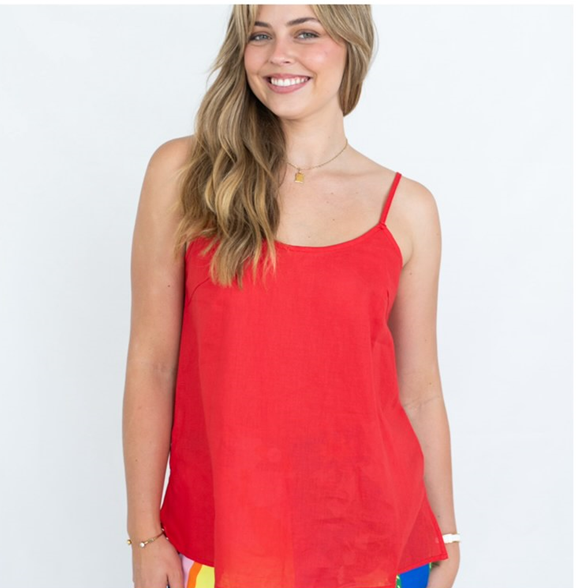 Fria Linen Singlet Top