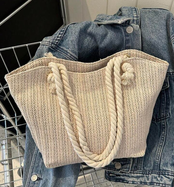 Woven Straw style Shoulder Bag