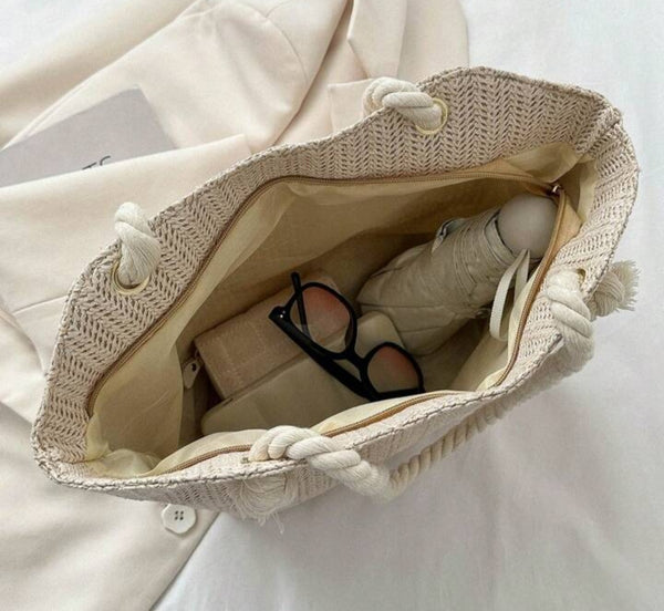 Woven Straw style Shoulder Bag