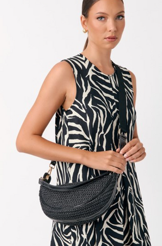 Sienna Crescent Paper Weave Handbag