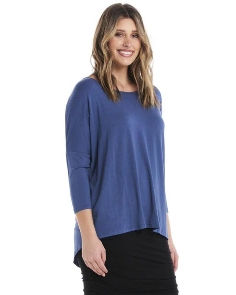 Betty Basics -  Milan 3/4 Sleeve Top Blue Haze